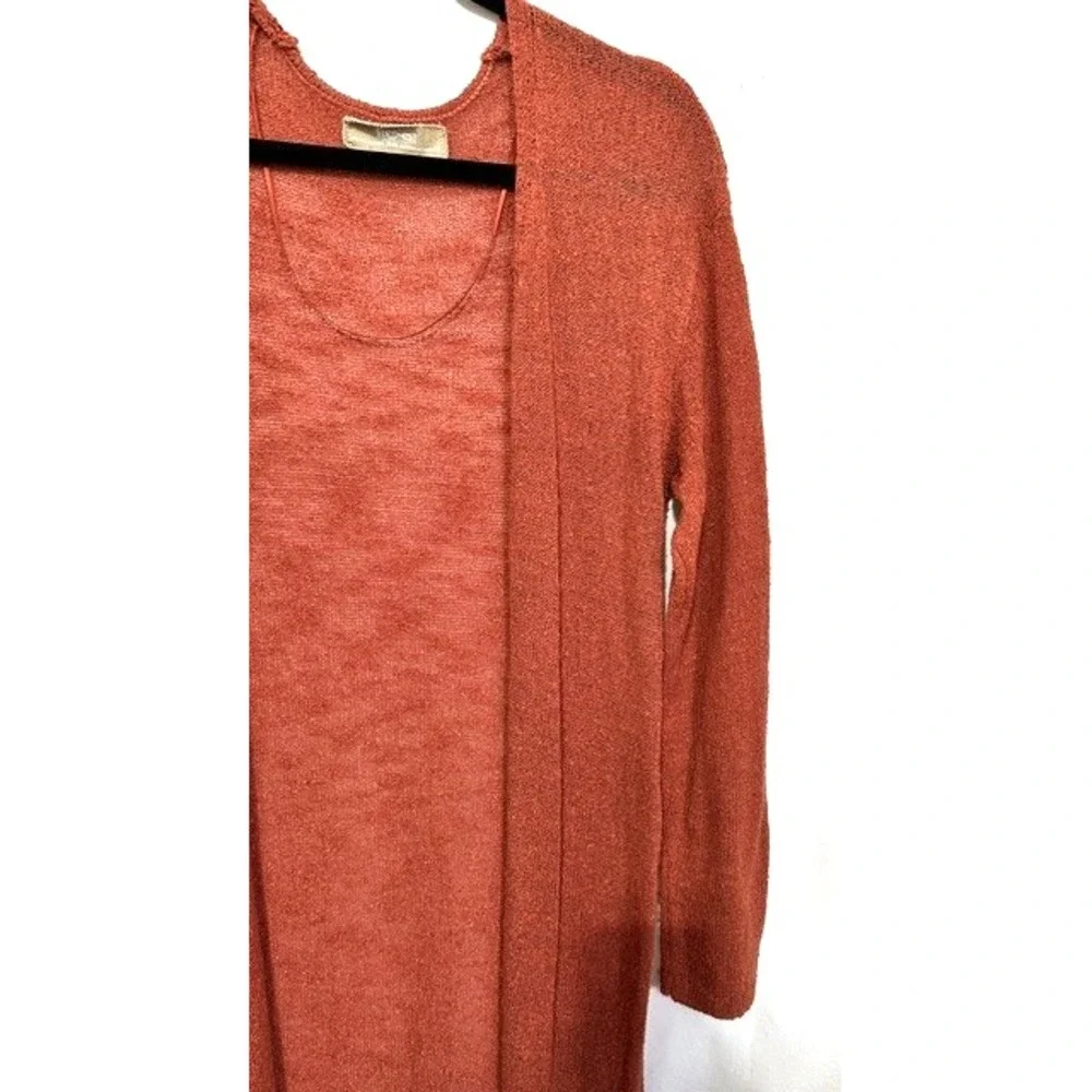 Free People Free-Est Size Medium Rust Color Sheer Light Weight Duster Sweater